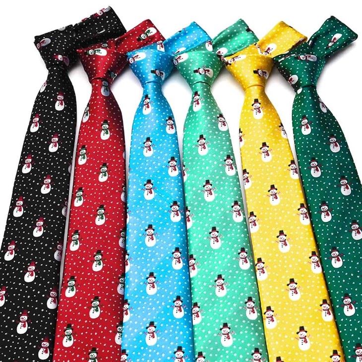 Factory Custom Latest Christmas Ties Men's Snowman Necktie